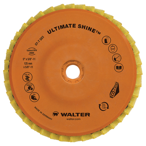 Disque &agrave; lamelles Ultimate Shine, 4-1/2" x 5/8"-11, Type 27, Grain Tr&egrave;s fin, Zirconium R.M.G. Prévention