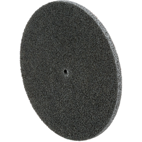 Meule unitaris&eacute;e EXL Scotch-Brite, 6" x 1/4", Arbre de 1/4", Grain de Fin, Carbure de silicium R.M.G. Prévention