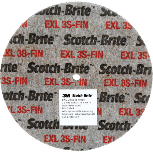Scotch-Brite EXL Unitized Wheel, 5" x 1/4", 1/4" Arbor, Fine Grit, Silicon Carbide R.M.G. Prévention