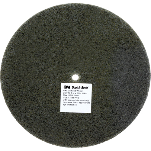 Scotch-Brite EXL Unitized Wheel, 6" x 1/8", 1/4" Arbor, Fine Grit, Silicon Carbide R.M.G. Prévention