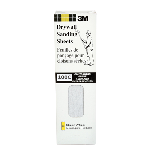 Feuille de placopl&acirc;tre frais&eacute;e Tri-M-Rite Fre-Cut, 11-1/4" x 3-5/16", Grain 100, Carbure de silicium R.M.G. Prévention