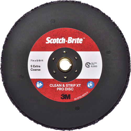Disque  Clean and Strip  XT Pro Scotch-Brite, 7" dia., Grain Extra grossier, Carbure de silicium R.M.G. Prévention