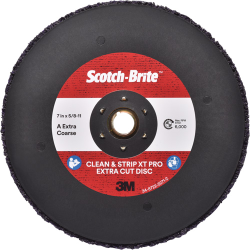 Disque extra coupe  Clean and Strip  XT Pro Scotch-Brite, 7" dia., Grain Extra grossier, Oxyde d'aluminium R.M.G. Prévention