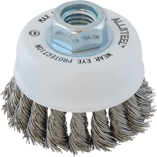 AllSteel Wire Brush, 3" Dia. x 5/8"-11 Arbor R.M.G. Prévention