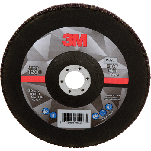 769F Quick Change Flap Disc, 7" x 7/8", Type 27, 120+ Grit, Aluminum Oxide/Ceramic R.M.G. Prévention