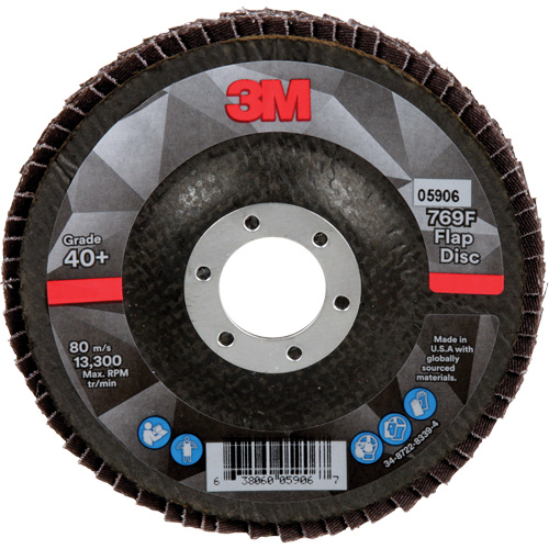 769F Quick Change Flap Disc, 4-1/2" x 7/8", Type 29, 40+ Grit, Ceramic R.M.G. Prévention
