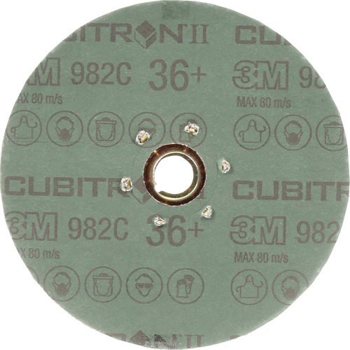 Cubitron II 982C Fibre Disc, Ceramic, 36+, 5" Dia R.M.G. Prévention
