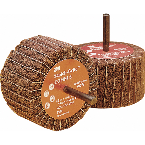 Combi Wheels, 3" Dia. x 1-3/4" W, 1/4" Arbor, Aluminum Oxide R.M.G. Prévention