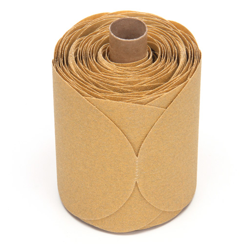 Rouleau de disques dor&eacute;s 216U Stikit, Oxyde d'aluminium, 5" la x 52' lo, Grain P80 R.M.G. Prévention