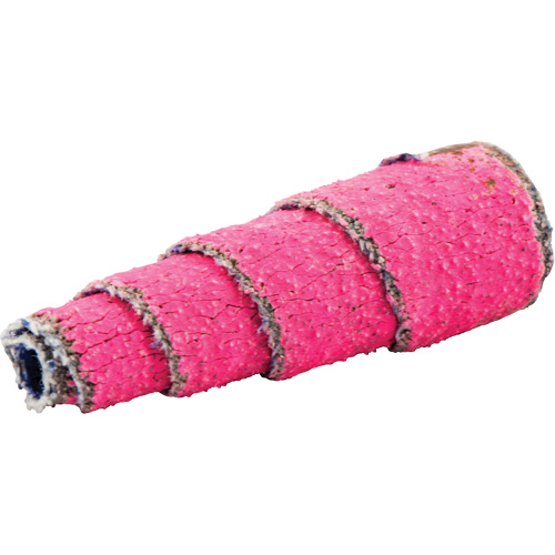 R928 Tapered Spiral Roll, 80 Grit, 1/2" Dia., Ceramic Alumina, 1-1/2" L, 1/8" Arbor R.M.G. Prévention