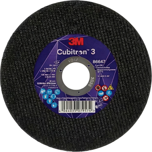 Cubitron 3 Cutting Disc, 5" x 9/32", 3/8" Arbor, Type 41 R.M.G. Prévention