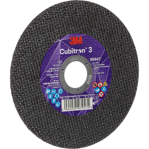 Cubitron 3 Cutting Disc, 5" x 9/32", 3/8" Arbor, Type 41 R.M.G. Prévention