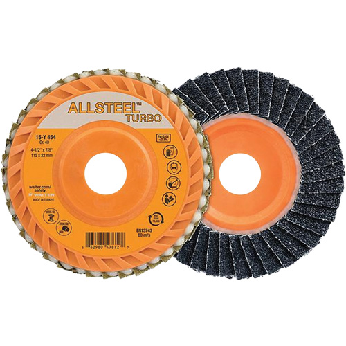 Turbo Flap Disc, 4-1/2" x 5/8"-11, 40 Grit, Zirconia Alumina R.M.G. Prévention