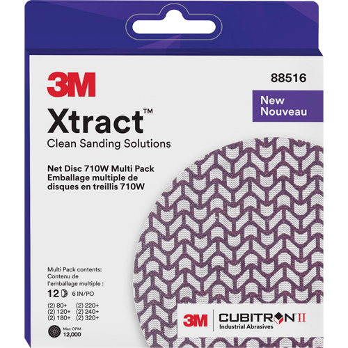 Disque en filet 710W Cubitron II Xtract paquet multiple, dia 6", Grain 80+/120+/240+/220+/320+/180+, C&eacute;ramique R.M.G. Prévention