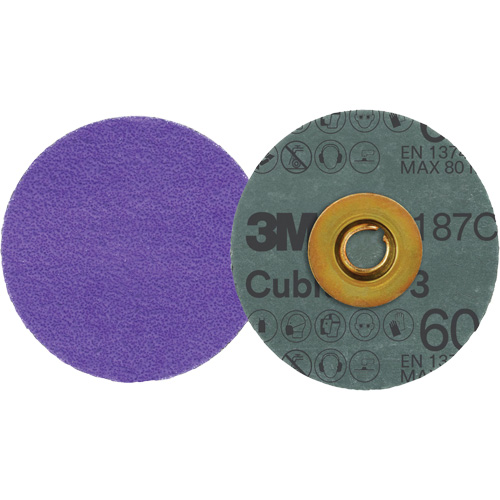 Cubitron 3 Roloc Fibre Disc, 3" Dia., 60+ Grit, Ceramic R.M.G. Prévention