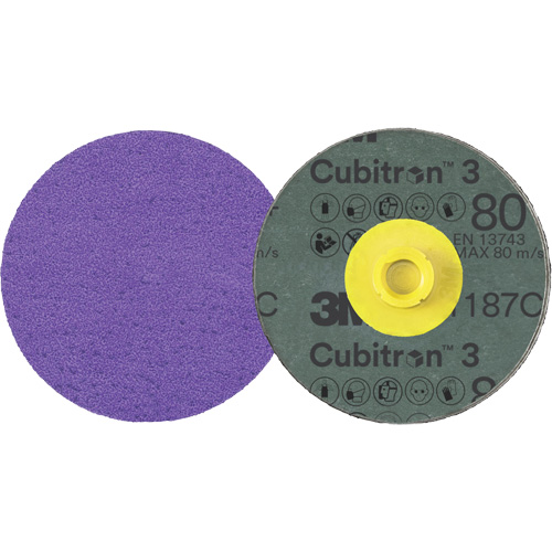 Cubitron 3 Roloc Fibre Disc, 4" Dia., 80+ Grit, Ceramic R.M.G. Prévention