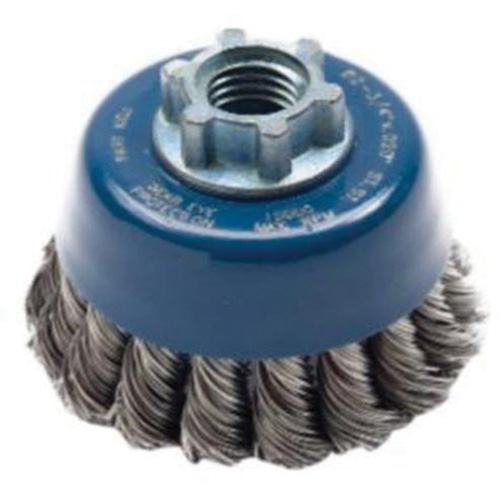 Brosse-boisseau &agrave; fils nou&eacute;s, 2-3/4" dia. x 5/8"-11 arbre R.M.G. Prévention