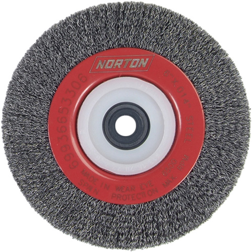 Roue d'&eacute;tabli sertie, 6" dia., Fils 0,014", Arbre 1/2"-2 R.M.G. Prévention