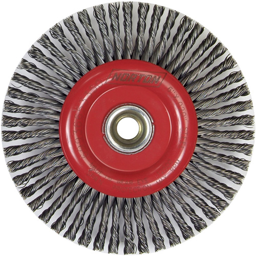 Stringer Bead Knot Wire Brush For Angle Grinders, 6" Dia., 0.02" Fill, 5/8"-11 Arbor, Steel R.M.G. Prévention