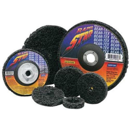 Disque &agrave; moyeu d&eacute;port&eacute; non tiss&eacute; pour d&eacute;capage rapide Bear-Tex, 4-1/2" dia., Grain Extra grossier, Carbure de silicium R.M.G. Prévention