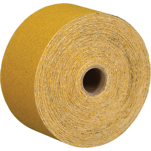 Feuille abrasive dor&eacute;e en rouleau Stikit 02785, Oxyde d'aluminium, 2-3/4" la x 135' lo, Grain 220 R.M.G. Prévention