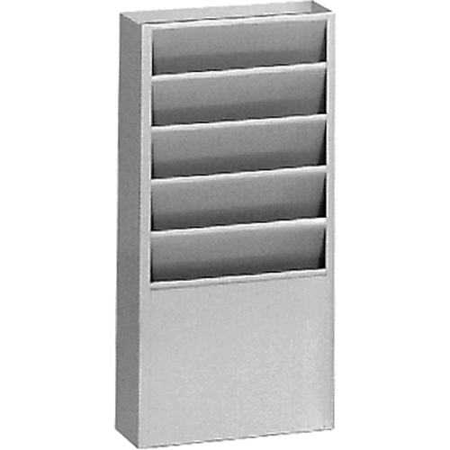 Literature Storage Racks, Stationary, 5 Slots, Steel, 9-3/4" W x 4-1/8" D x 21" H R.M.G. Prévention