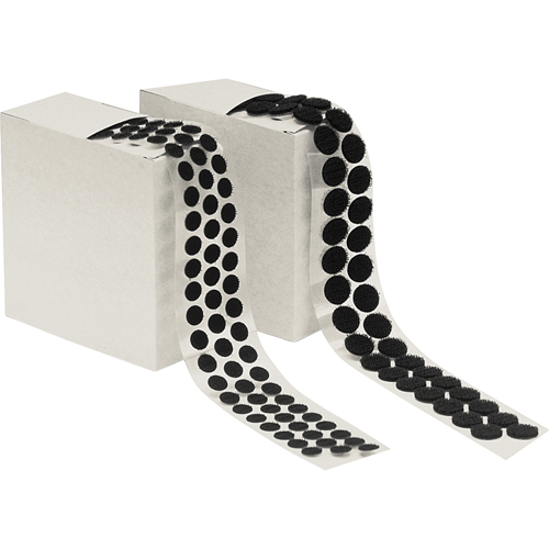 Fastener Dots, Hook, 1/2" Dia., Adhesive, Black R.M.G. Prévention