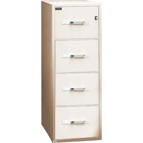 Fire Resistant Filing Cabinets, Steel, 4 Drawers, 19-3/4" W x 31" D x 54" H, Beige R.M.G. Prévention