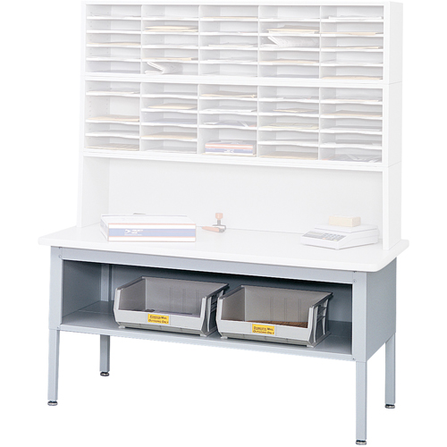 E-z Sort&reg; Mailroom Furniture-sorting Tables With Shelf-base Table With Shelf, 60" W x 28" D x 36" H, Laminate R.M.G. Prévention