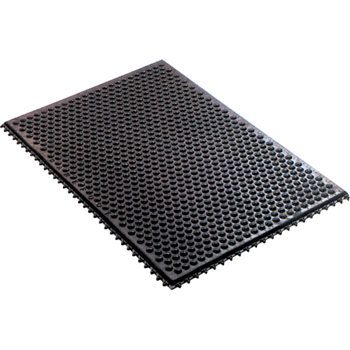 Syst&egrave;me de tapis anti-fatigue emboîtable en caoutchouc conducteur, Caoutchouc, 2' la c, 3' lo, 1/2" &eacute;paisseur, Noir R.M.G. Prévention