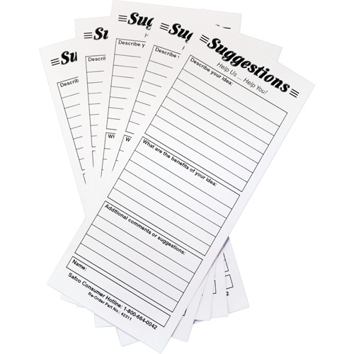 Boîtes &agrave; suggestions - Cartes de suggestions, 25 cartes/pqt R.M.G. Prévention
