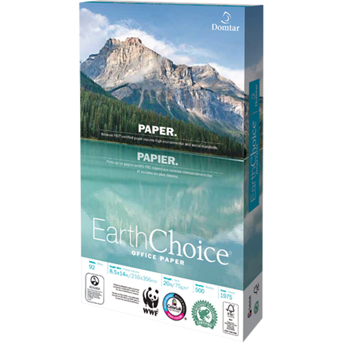 Papier pour le bureau EarthChoice, FSC, 8-1/2" x 14", 20 lb, Blanc R.M.G. Prévention