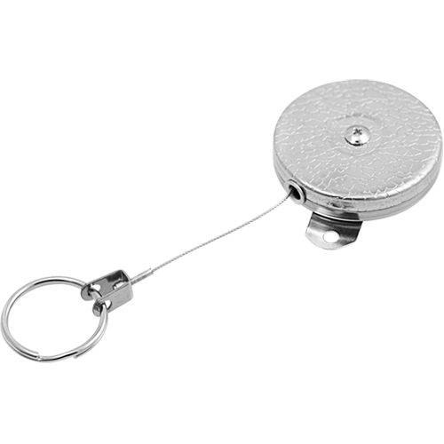 Self Retracting Key Chains, Chrome, 48" Cable, Mounting Bracket Attachment R.M.G. Prévention