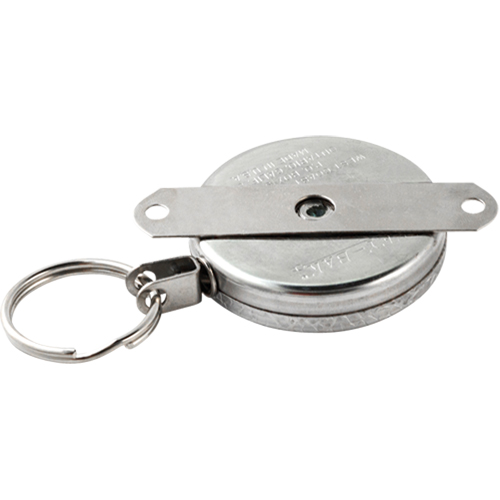 Self Retracting Key Chains, Chrome, 48" Cable, Mounting Bracket Attachment R.M.G. Prévention