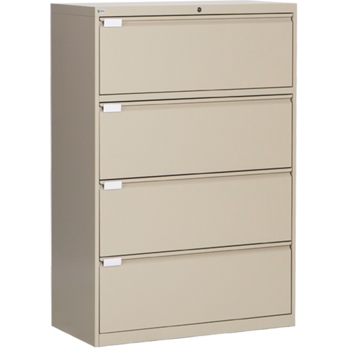 Classeur lat&eacute;ral, Acier, 4 tiroirs, 36" la x 18" p x 53-3/8" h, Beige R.M.G. Prévention