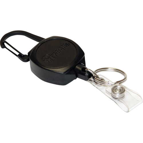 Self Retracting ID Badge and Key Reel, Zinc Alloy Metal, 24" Cable, Carabiner Attachment R.M.G. Prévention