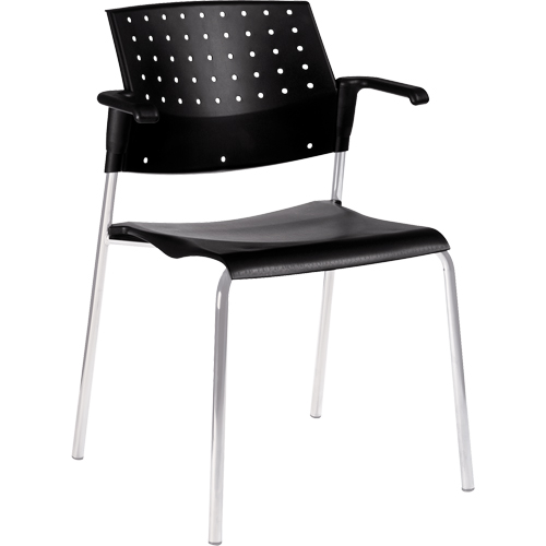 Stacking Chairs, Plastic, 33" High, 300 lbs. Capacity, Black R.M.G. Prévention