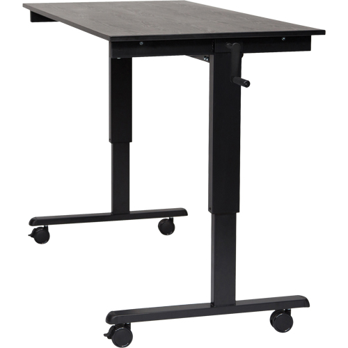 Adjustable Stand-Up Desk, Stand-Alone Desk, 48-1/2" H x 59" W x 29-1/2" D, Black R.M.G. Prévention