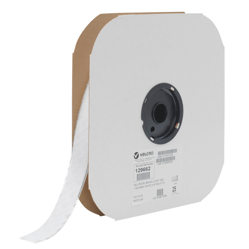 Fastener Tape, Loop, 25 yds x 3/4", Sew-On, White R.M.G. Prévention