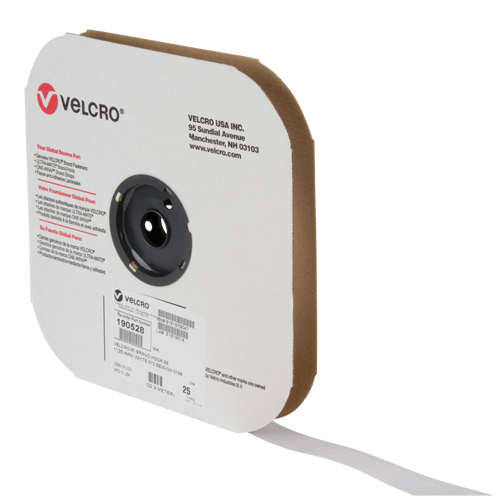 Ruban d'attaches, Crochet, 25 vg x 1", Cousu, Blanc R.M.G. Prévention