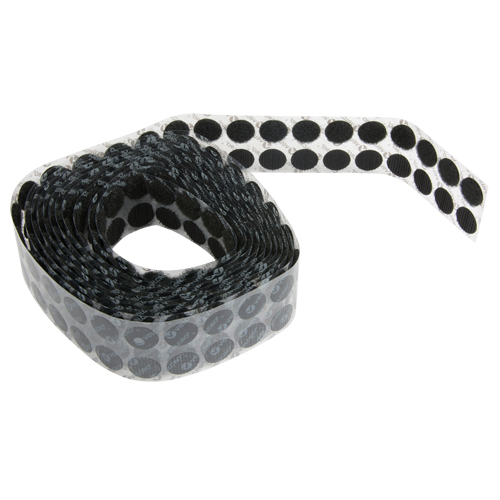 Attaches en jeton, Boucle et crochet, 3/4" dia., Adh&eacute;sif, Noir R.M.G. Prévention