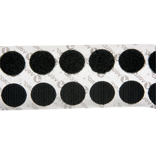Attaches en jeton, Boucle et crochet, 3/4" dia., Adh&eacute;sif, Noir R.M.G. Prévention