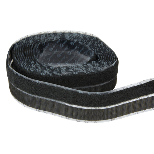 Attache, Boucle et crochet, 15' x 3/4", Adh&eacute;sif, Noir R.M.G. Prévention