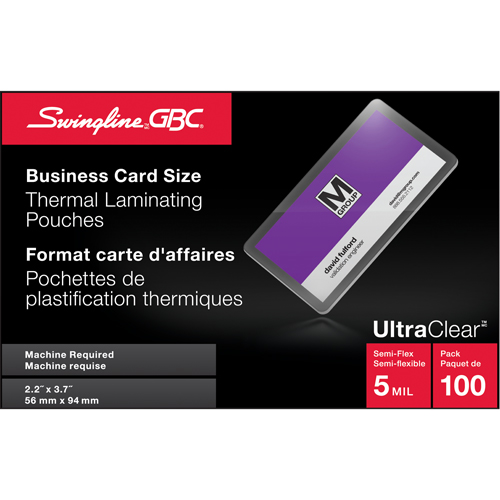 Swingline UltraClear Laminating Business Card Pouches R.M.G. Prévention