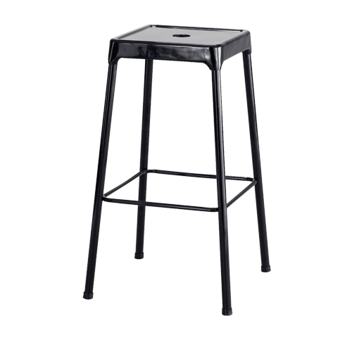 Bistro Stool, Stationary, Fixed, 29", Steel Seat, Black R.M.G. Prévention