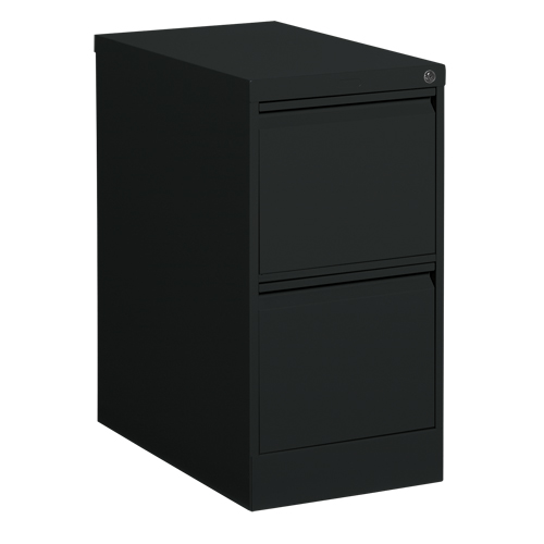 Classeur vertical, Acier, 2 tiroirs, 15-1/7" la x 25" p x 29" h, Noir R.M.G. Prévention