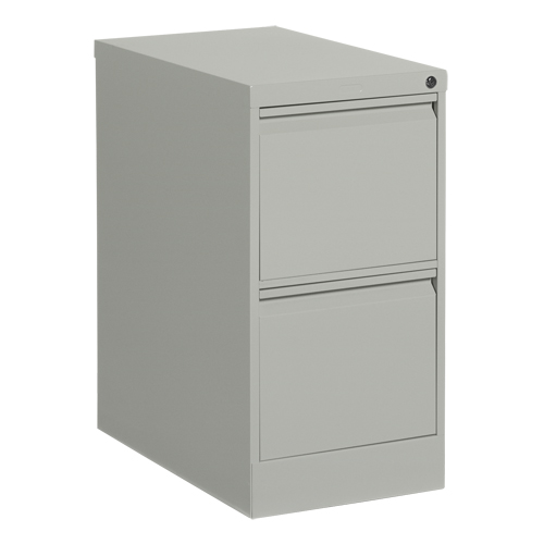 Vertical Filing Cabinet, Steel, 2 Drawers, 15-1/7" W x 25" D x 29" H, Grey R.M.G. Prévention