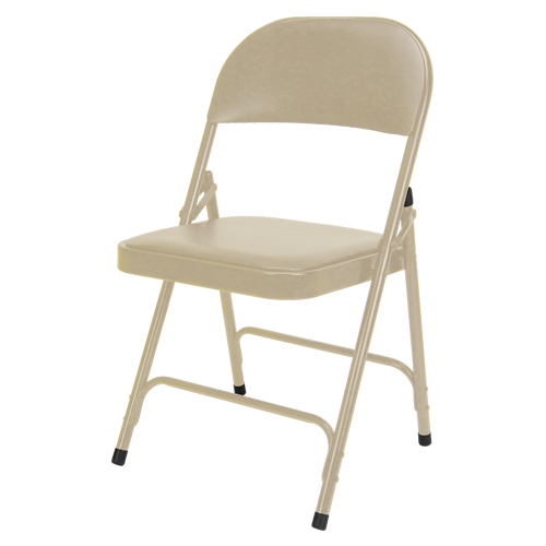 Vinyl Padded Folding Chair, Steel, Beige, 300 lbs. Weight Capacity R.M.G. Prévention