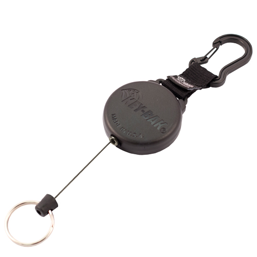 Securit Retractable Key Holder, Polycarbonate, 28" Cable, Carabiner Attachment R.M.G. Prévention