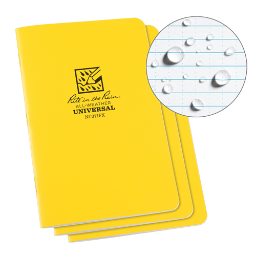 Carnet tout temps, Couverture souple, Jaune, 48 Pages, 4-5/8" , 7"  R.M.G. Prévention
